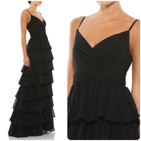 IEENA FOR MAC DUGGAL Tier Ruffle Gown - Picture 2 of 2